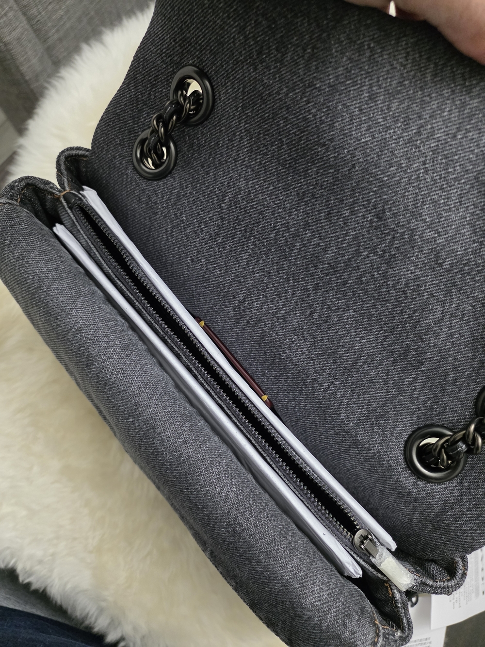 COACH Tabby 26 Black Denim - Picture 9 of 12